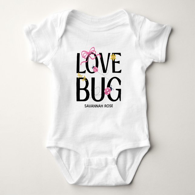 Body Para Bebé Ducha de Bebé Niña Mariquita Rosa (Anverso)