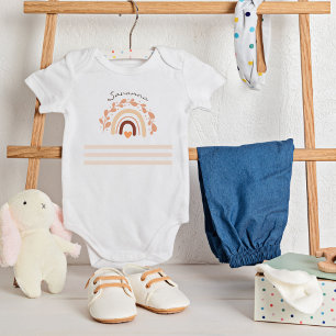 Body Para Bebé Ducha de Bebé Nombre Personalizado Arcoíris Neutro