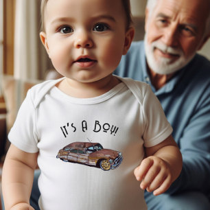 Body Para Bebé Ducha de bebé para un niño con la imagen de un aut