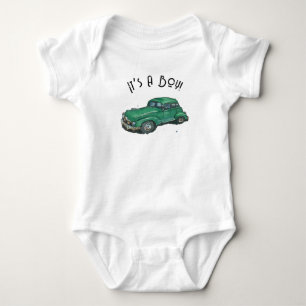 Body Para Bebé Ducha de bebé para un niño, sedán antiguo