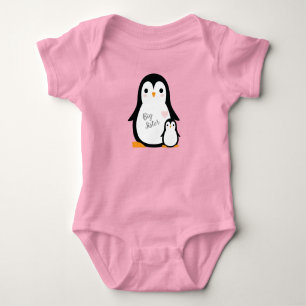 Body Para Bebé Ducha de Bebé Pingüino Rosa