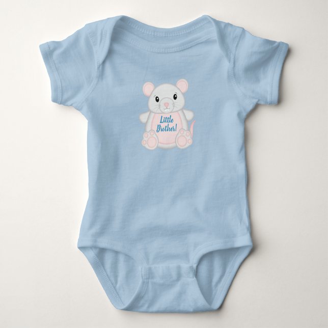 Body Para Bebé Ducha de Bebé Ratón Azul (Anverso)