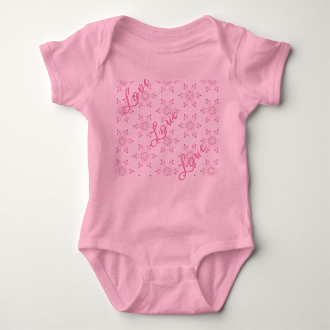 Body Para Bebé Ducha de Bebé Rosa Bella Bebé Niña FlorPattern (Anverso)