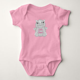 Body Para Bebé Ducha de Bebé Safari de Rinoceronte Rosa Niña