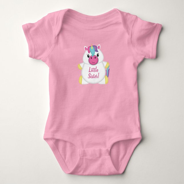 Body Para Bebé Ducha de Bebé Unicornio Rosa (Anverso)