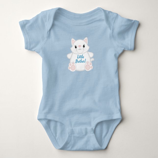 Body Para Bebé Ducha de gato bebé gatito azul (Anverso)