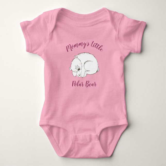 Body Para Bebé Ducha de Osito Polar Rosa Niña (Anverso)