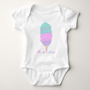 Body Para Bebé Dulce Algodón de Azúcar Pastel Dibujado a Mano