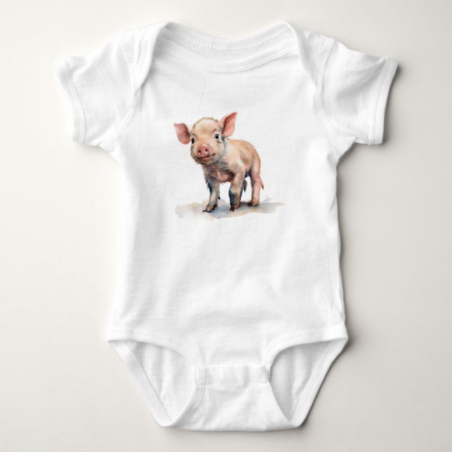 Body Para Bebé Dulce bebé con trineo de picante PIglet (Anverso)