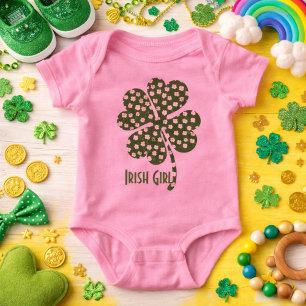 Body Para Bebé Dulce chica irlandesa del trébol