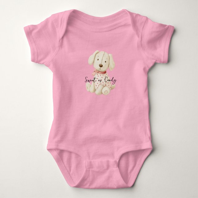 Body Para Bebé Dulce como perro de crema linda como caramelo (Anverso)