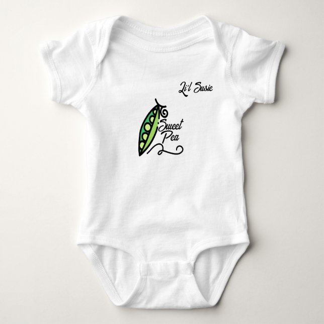 Body Para Bebé "Dulce" con Personalizable de Pea Pod (Anverso)