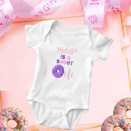 Body Para Bebé Dulce Cumpleaños de una Niña Rosa y Lindo Morado