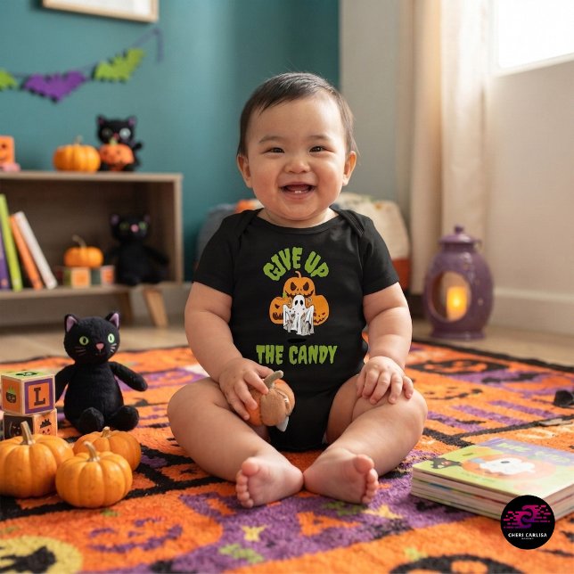 Body Para Bebé Dulce de Halloween Fantasma Divertido se Rinde (Cute face. Non-negotiable candy policy. 🎃🍬)