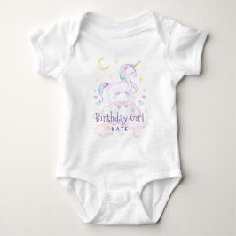 Body Para Bebé Dulce dulce arcoiris unicornio Chica de cumpleaños