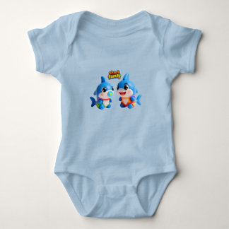 Body Para Bebé Dulce Familia de Tiburones Personaje de Dibujos An