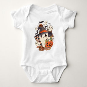 Body Para Bebé Dulce Fantasma de Halloween al Estilo Kawaii