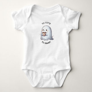 Body Para Bebé Dulce Fantasma Kawaii que Sostiene Café Acuarela 