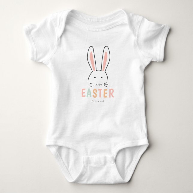 Body Para Bebé Dulce Feliz Pascua Bunny Baby Bodysuit (Anverso)