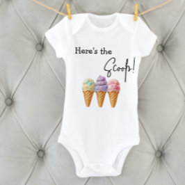 Body Para Bebé Dulce helado verano aquí Scoop Baby Shower