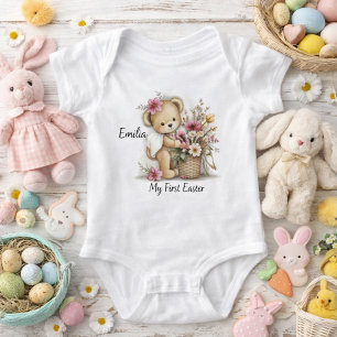 Body Para Bebé Dulce ilustración de león en su primera Pascua