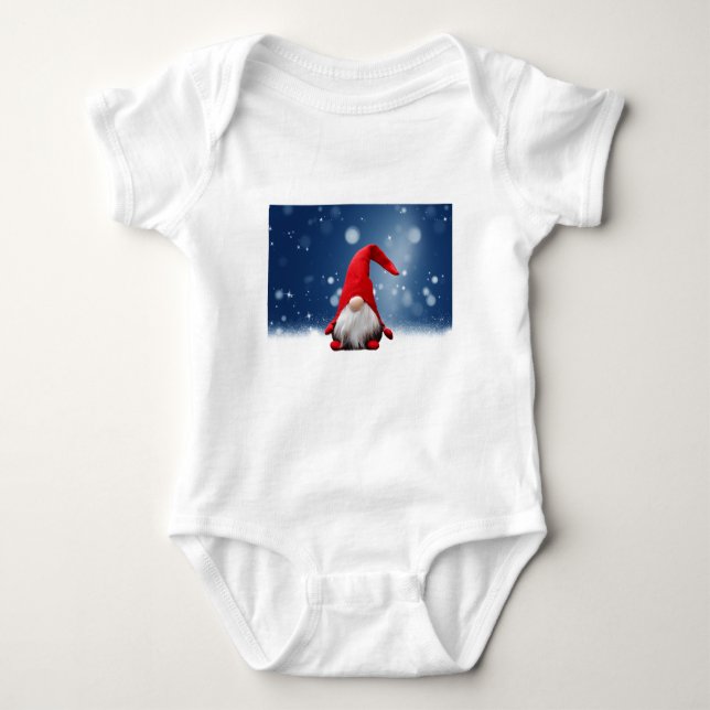 Body Para Bebé Dulce Navidad Santa Nieve Estrellas (Anverso)