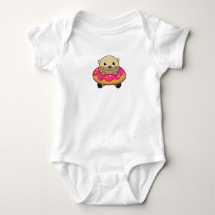 Body Para Bebé Dulce Otter Candy Loaf Donut Rosa