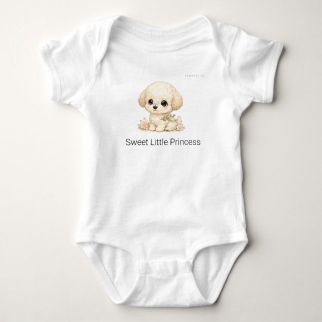 Body Para Bebé Dulce Princesita Chibi Juguete Perro Caniche Cacho (Anverso)
