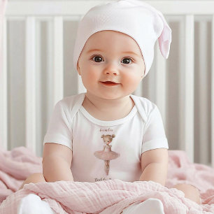 Body Para Bebé Dulce rosado Ballerina Cumpleaños