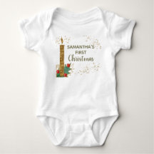 Dulce Vela Brillante de Oro Hojas Primera Navidad