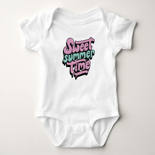 Body Para Bebé Dulce Verano Retro Tiempo (Anverso)