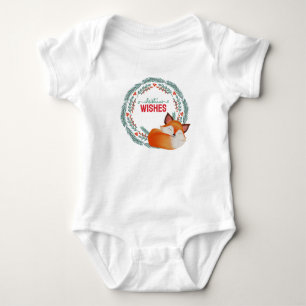 Body Para Bebé Dulce zorro durmiendo Navidad