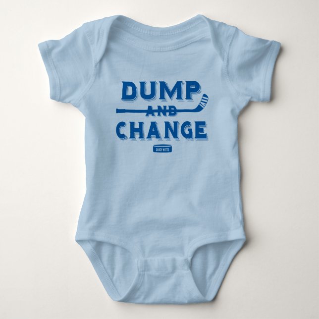 Body Para Bebé Dump y cambio de hockey Baby Bodysuit Royal Blue (Anverso)