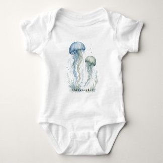 Body Para Bebé Dusty Blue Jellyfish Niño Baby Shower