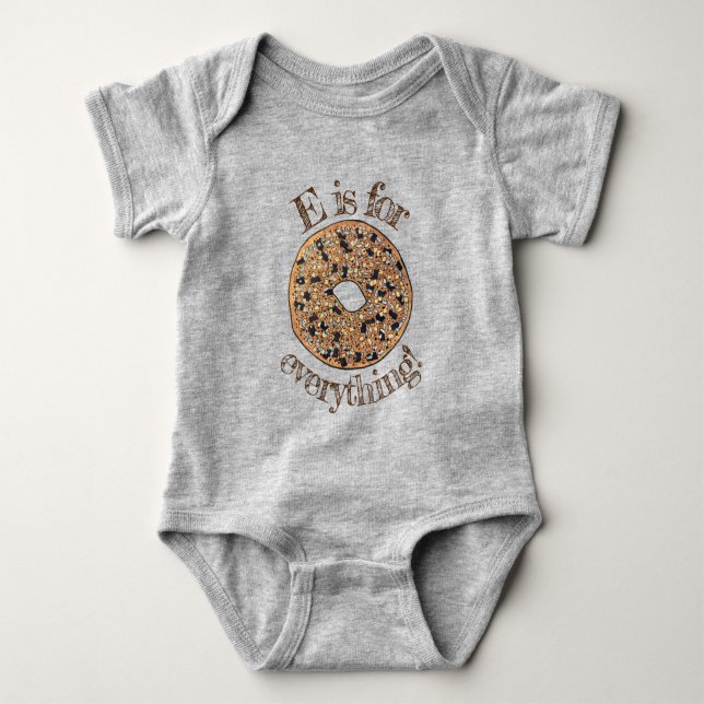 Body Para Bebé E es para Everything Bagel Breakfast Food ABCs (Anverso)