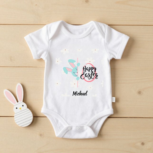 Body Para Bebé Easter Blue Bunny Personalized Baby Bodysuit (Subido por el creador)