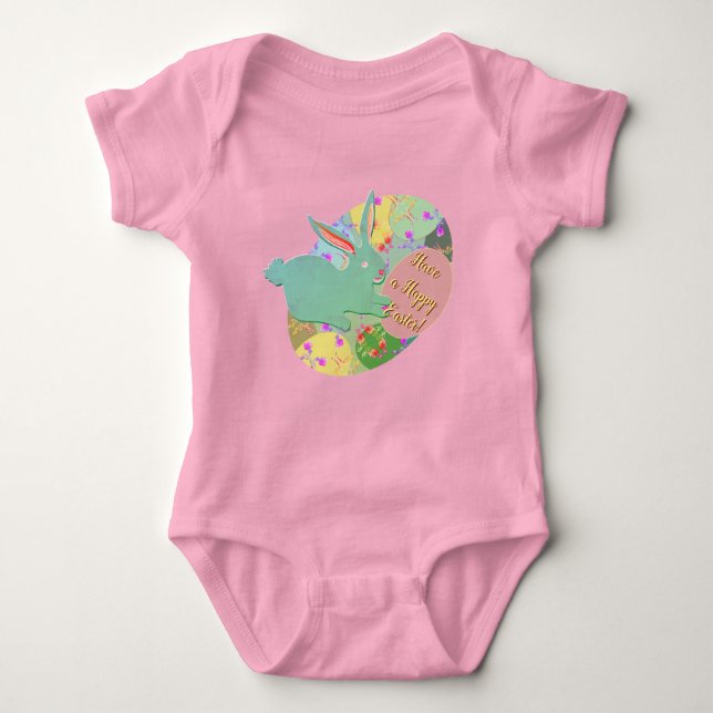 Body Para Bebé Easter Bunny Eggs T-Shirt (Anverso)