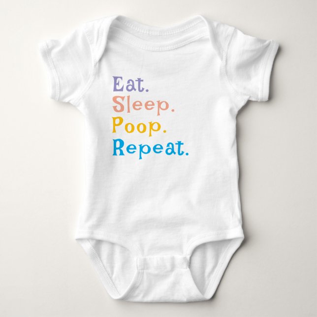 Body Para Bebé Eat Sleep Poop Repetir - bebeo de niños pequeños J (Anverso)