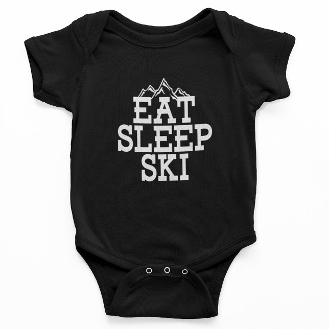 Body Para Bebé Eat Sleep Ski Winter Sports Novedad (Eat Sleep Ski Baby Bodysuit)