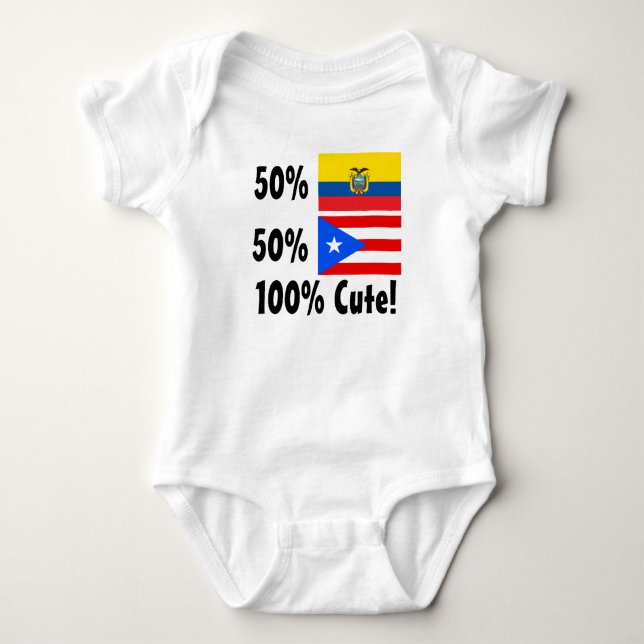 Body Para Bebé Ecuadorian del 50% el 50% Puerto Rico el 100% (Anverso)