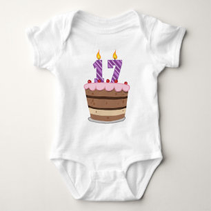 Body Para Bebé Edad 17 en el pastel de cumpleaños