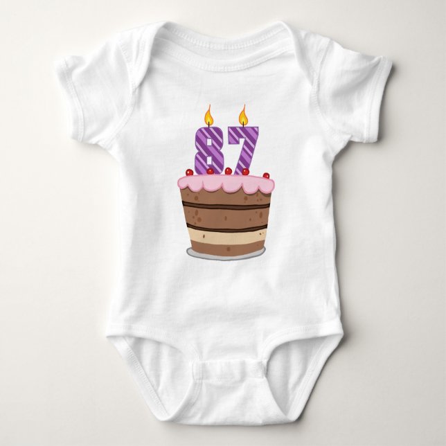 Body Para Bebé Edad 87 en el pastel de cumpleaños (Anverso)