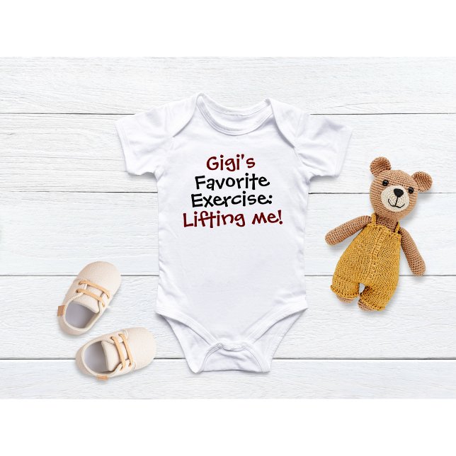 Body Para Bebé Ejercicio favorito de Gigi: Abuela personalizada (Subido por el creador)
