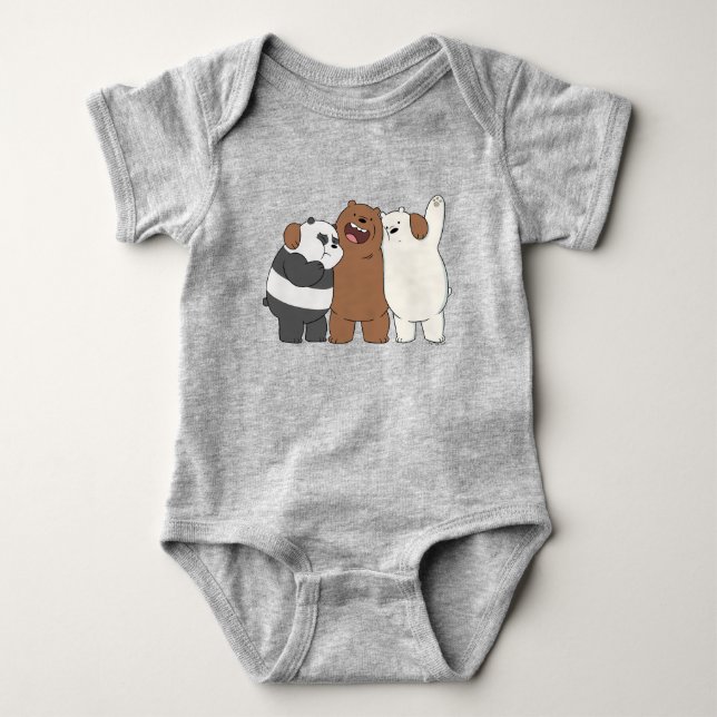 Body Para Bebé El abrazo del grupo Bare Bears (Anverso)