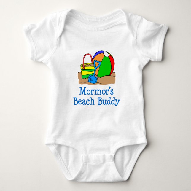 Body Para Bebé El amigo de la playa de Mormor (Anverso)