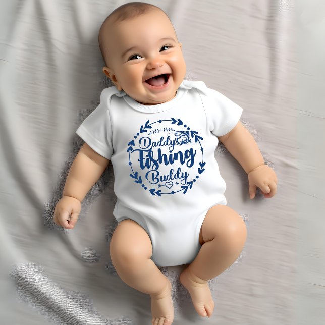 Body Para Bebé El amigo pescador de Cute Daddy | Unisex azul (Subido por el creador)