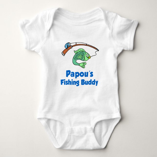 Body Para Bebé El amigo pescador de Papou (Anverso)
