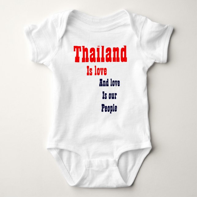 Body Para Bebé El amor de Tailandia es nuestra gente camiseta (Anverso)