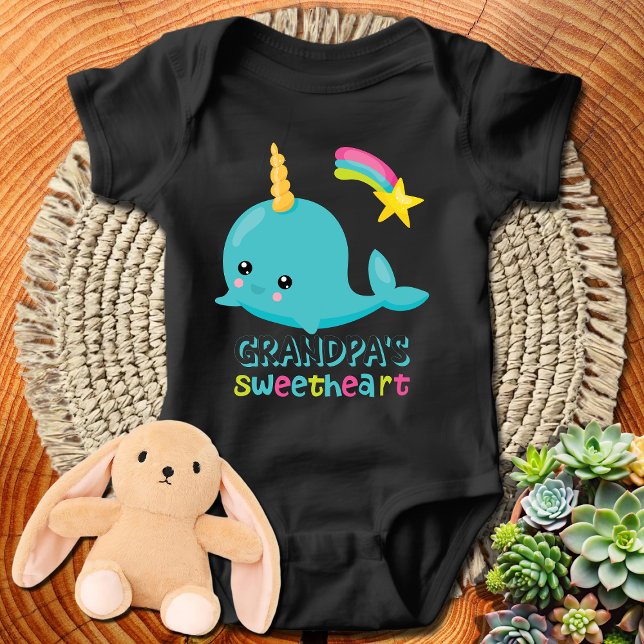 Body Para Bebé El amor del abuelo Kawaii Narwhal (Subido por el creador)