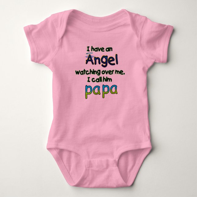 BODY PARA BEBÉ EL ÁNGEL LLAMÓ A PAPA (Anverso)